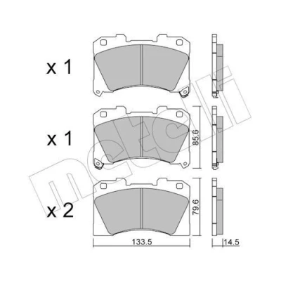 Billede af METELLI 22 1288 0 Bremseklodser med akustisk advarsel for slid TOYOTA: Yaris IV