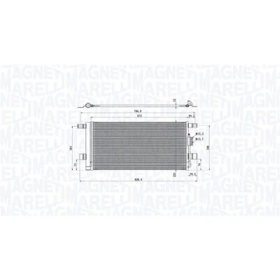 Billede af MAGNETI MARELLI 350203104600 Kondensator med tørrer 325mm 656mm 12mm