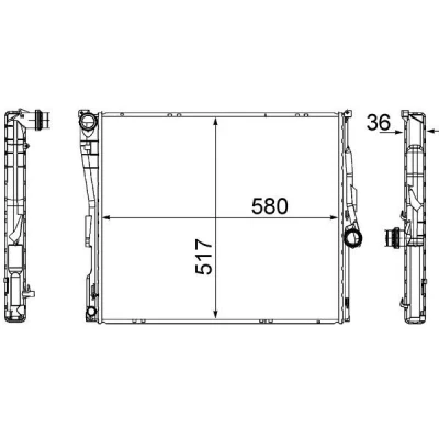 Billede af MAHLE ORIGINAL CR 1393 000S Radiator til køretøjer med/uden klimaanlæg 580 517 36 Loddet køleripper BMW: X3