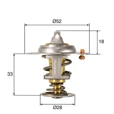 Billede af MAHLE ORIGINAL TX 327 92D Termostat 92 52 med pakning FORD: FIESTA 6, FOCUS 3 Turnier, Transit Connect V408 Van