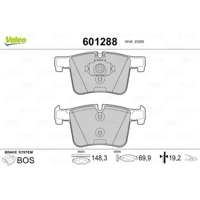 Billede af VALEO 601288 Bremseklodser foraksel Ekskl. slidadvarselskontakt med anti knirke plade BMW: 3 Touring, 1 Hatchback, Sedan