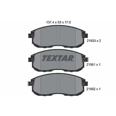 Billede af TEXTAR 2156101 Bremseklodser med akustisk advarsel for slid NISSAN: 200SX, Skyline Coupe, 350Z SUZUKI: SX4 I Sedan
