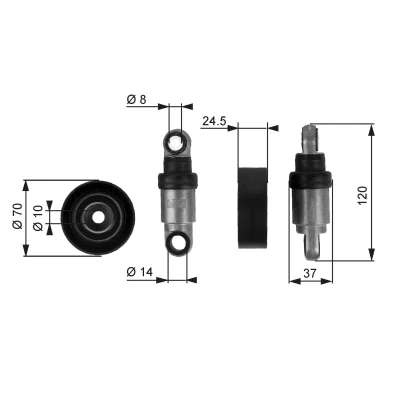 Billede af GATES FleetRunner Micro V Kit T38242 Strammehjul BMW: 3 Sedan, 5 Touring, 7