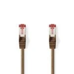 Billede af Kat 6 kabel RJ45 (8P8C) Hanstik S/FTP 10.0 m Runde PVC LSZH Brun Plastikpose