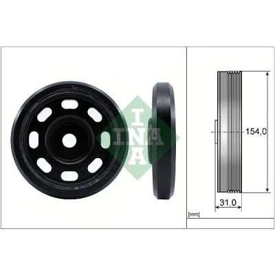 Billede af INA 544 0170 10 Remskive Krumtapaksel 154,00 VOLKSWAGEN: Golf 7, AUDI: A3 Sportback