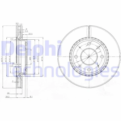 Billede af DELPHI BG4016 Bremseskiver 275 26 4 ventileret olieret ubehandlet uden hjullejer, ABS sensorring KIA: Cerato Hatchback