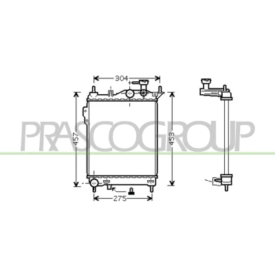 Billede af PRASCO HN330R001 Radiator Aluminium 373 322 24 Mekanisk fuget køleripper HYUNDAI: Getz