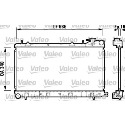 Billede af VALEO 732410 Radiator Aluminium 340 688 16 uden kølemiddelregulering Loddet køleripper SUBARU: Impreza I Stationcar