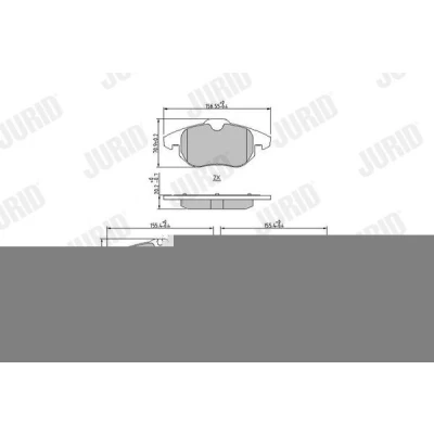 Billede af JURID 573089J Bremseklodser Forberedt til slidindikator med stempelklips uden tilbehør OPEL: Zafira B, Astra H Hatchback, GTC