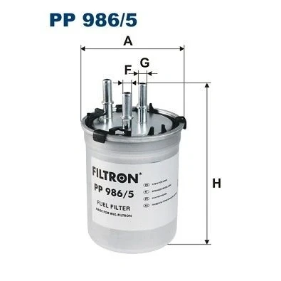 Billede af FILTRON PP 986/5 Brændstoffilter Ledningsfilter 8 AUDI: A1 Hatchback, Sportback