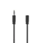 Billede af Stereo Audio kabel 3.5 mm Hanstik Hunstik Nikkelplateret 2.00 m Runde Sort Box