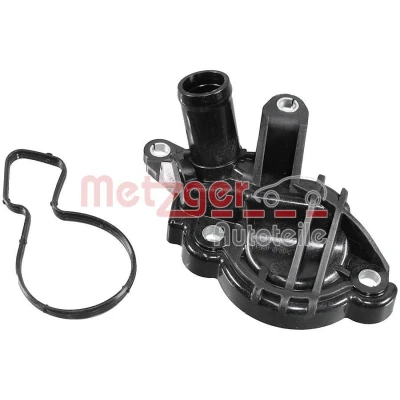 Billede af METZGER 4010458 Kølemiddelflange plastik vandpumpe med pakning SKODA: Octavia 3 Combi, SEAT: Leon III SC, Ibiza 4 ST, AUDI: A3 Sportback