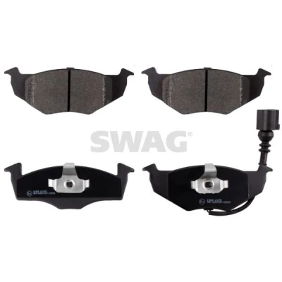 Billede af SWAG 30 91 6482 Bremseklodser foraksel Inkl. slidadvarselskontakt med stempelklips SKODA: Fabia 2, 1 Combi, I Hatchback