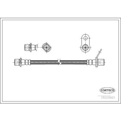 Billede af CORTECO 19033052 Bremseslange Bagaksel venstre 384 TOYOTA: Avensis I Sedan