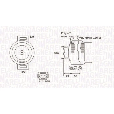 Billede af MAGNETI MARELLI 063731740010 Generator 14V 120A OPEL: Vectra C Caravan, Sedan, Astra G CC