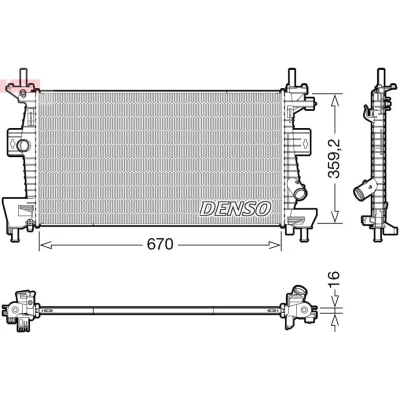 Billede af DENSO DRM10114 Radiator 670 369 16 FORD: FOCUS 3, 3 Turnier