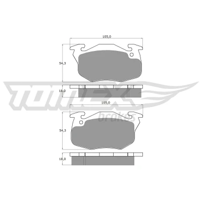 Billede af TOMEX brakes TX 10 35 Bremseklodser foraksel CITROËN: Saxo Hatchback, PEUGEOT: 106 II 205 405 I Sedan, RENAULT: 5 Hatchback