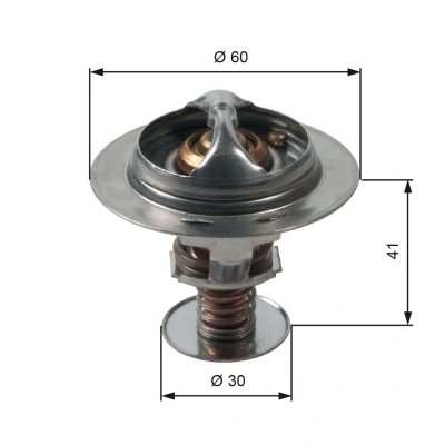 Billede af GATES TH34882G1 Termostat 82 med pakninger uden hus KIA: SORENTO 1, TOYOTA: HILUX 5 Pick up