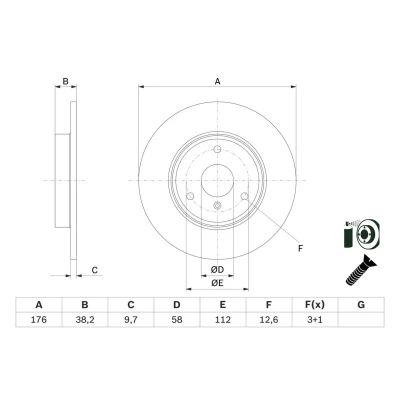 Billede af Bremseskive BOSCH 0 986 479 E74