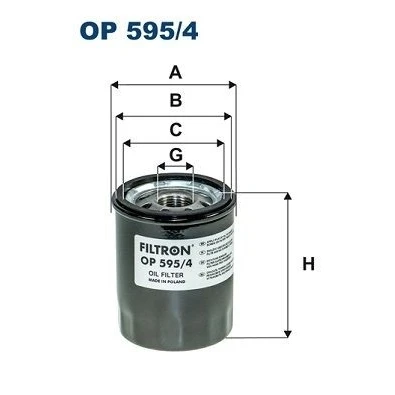 Billede af FILTRON OP 595/4 Oliefilter M 20 X 1.5 6H Påskruet filter SUBARU: Forester IV, III, BRZ Coupe, TOYOTA: GT86 Coupe