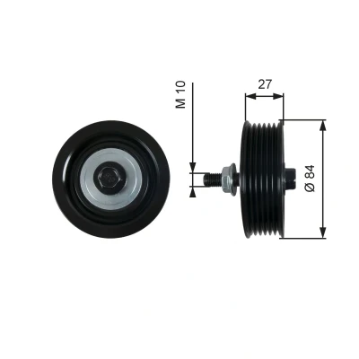 Billede af GATES T36602 Remstrammerhjul FleetRunner Micro V Stretch Fit med riller TOYOTA: Yaris I Hatchback, II Hatchback