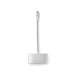 Billede af USB adapter 3.1 Type C Han Hun / A VGA 5 Gbps 0.20 m Runde Guldplateret Flettet Nylon Sølv Cover Window Box