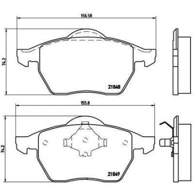 Billede af BREMBO P 85 039 Bremseklodser Ekskl. slidadvarselskontakt med stempelklips uden tilbehør FORD: Galaxy Mk1 MPV, VOLKSWAGEN: Sharan I