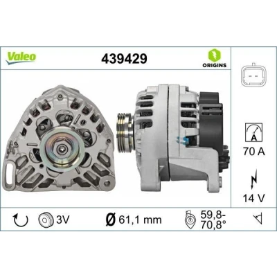 Billede af VALEO 439429 Generator 14V 70A RENAULT: CLIO 2