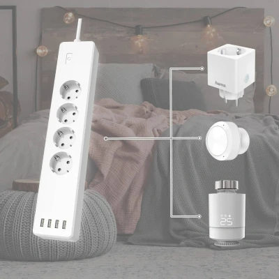 Billede af Hama WLAN Socket Line 4 fold, without Hub, fold USB Smart Living