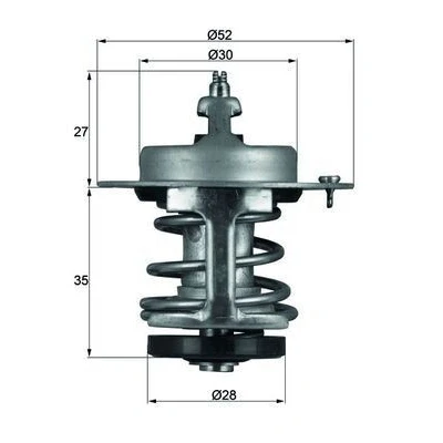 Billede af MAHLE ORIGINAL TX 69 79 Termostat 52 uden pakning HONDA: CRX 1, CIVIC 4 Hatchback, 6 Fastback
