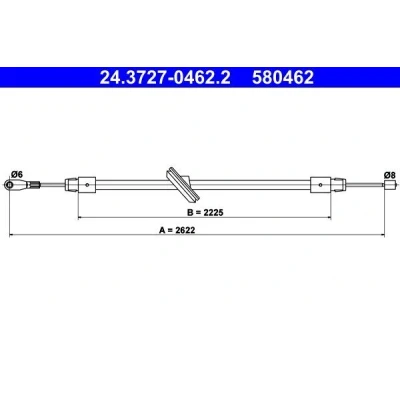 Billede af ATE 24.3727 0462.2 Håndbremsekabel 2622