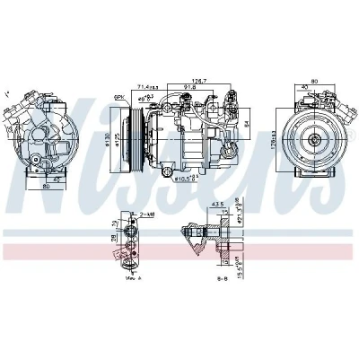 Billede af NISSENS 890763 Kompressor 6SBL14C 12 PAG 46 YF R 134a RENAULT: MEGANE 3 Grandtour, SCENIC 3, Kadjar, NISSAN: Qashqai 2