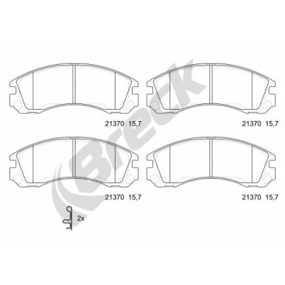 Billede af BRECK 21370 00 701 Bremseklodser med akustisk advarsel for slid anti knirke plade tilbehør MITSUBISHI: Lancer 8 Limousine, OUTLANDER 3