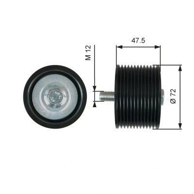 Billede af GATES T36627 Remstrammerhjul Micro V UNIQUE FIT med riller