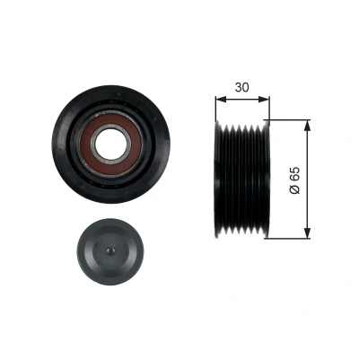 Billede af GATES T36439 Remstrammerhjul FleetRunner Micro V Stretch Fit med riller SUZUKI: Grand Vitara 2 SUV