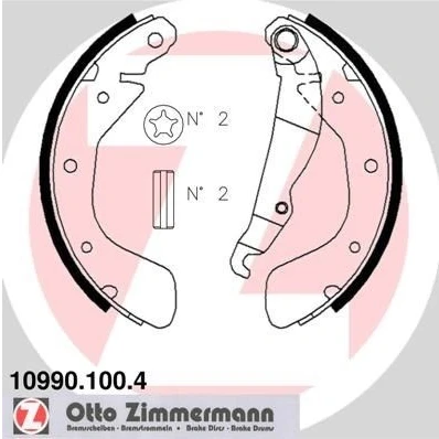 Billede af ZIMMERMANN 10990.100.4 Bremsebakker 200 29 Billede svarer til leveringsomfang, med arm OPEL: Corsa C Hatchback, Astra F CC, B Hatchback