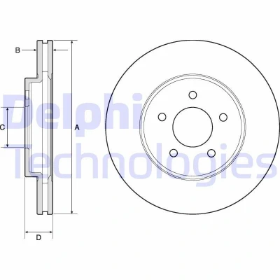 Billede af DELPHI BG4120 Bremseskiver 303 26 5 ventileret olieret ubehandlet uden hjullejer, ABS sensorring FORD: Maverick SUV