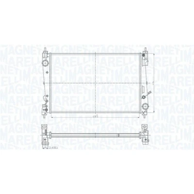 Billede af MAGNETI MARELLI 350213184300 Radiator 618 414 23 Mekanisk fuget køleripper OPEL: Corsa D Hatchback, FIAT: Grande Punto Evo Hatchback
