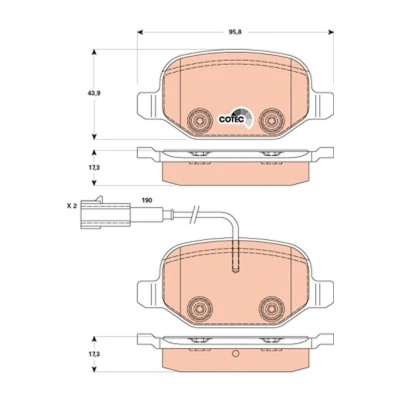 Billede af TRW COTEC GDB1881 Bremseklodser Inkl. slidadvarselskontakt med bremsecaliperskruer tilbehør ALFA ROMEO: MiTo