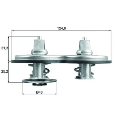 Billede af MAHLE ORIGINAL TX 141 83 Termostat 124,6 med pakning MERCEDES BENZ: UNIMOG