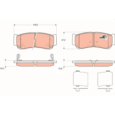 Billede af TRW COTEC GDB3419 Bremseklodser med akustisk advarsel for slid tilbehør HYUNDAI: SANTA FE 2