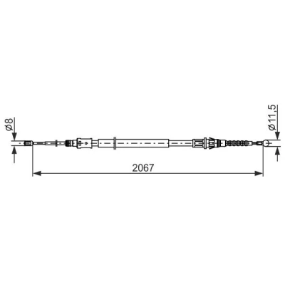 Billede af BOSCH 1 987 482 869 Håndbremsekabel 2067, 1207 CITROËN: C4 II Hatchback