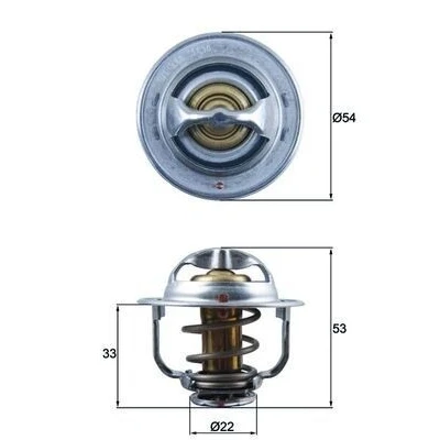 Billede af MAHLE ORIGINAL TX 179 89D Termostat 89 54 med pakning OPEL: Corsa D Hatchback, Astra H Caravan, Zafira B, CHEVROLET: Cruze Sedan