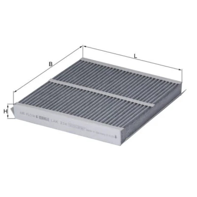 Billede af MAHLE ORIGINAL LAK 234 Kabinefilter Aktivkulfilter 231,0, 233,0, 233 246, 247 30,0, 31,0 VOLKSWAGEN: Sharan II, Golf Sportsvan, VOLVO: V60 I