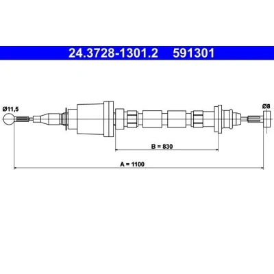 Billede af ATE 24.3728 1301.2 Koblingskabel VOLVO: 240 Sedan