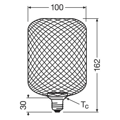 Billede af OSRAM Decor LED Flat Square E27 3,5W sort 2.700K metal
