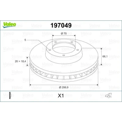 Billede af VALEO 197049 Bremseskiver bagaksel 300 20 5 ventileret BMW: 3 Touring, Sedan, 1 Hatchback
