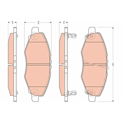 Billede af TRW GDB3427 Bremseklodser med akustisk advarsel for slid TOYOTA: HILUX 3 Pick up