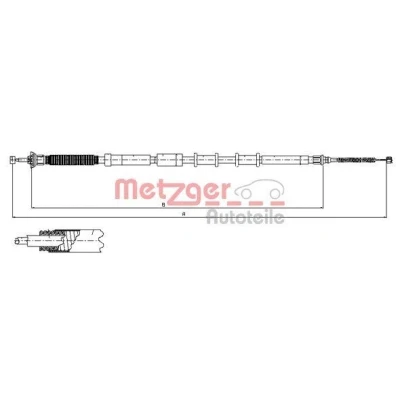 Billede af METZGER 12.0719 Håndbremsekabel bagved til venstre 1673/1372 COFLE FIAT: Grande Punto Hatchback