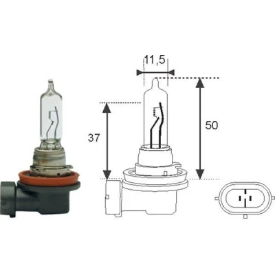 Billede af MAGNETI MARELLI 002548100000 Pære, fjernlys H9 12V 65w PGJ 19 5 Halogen